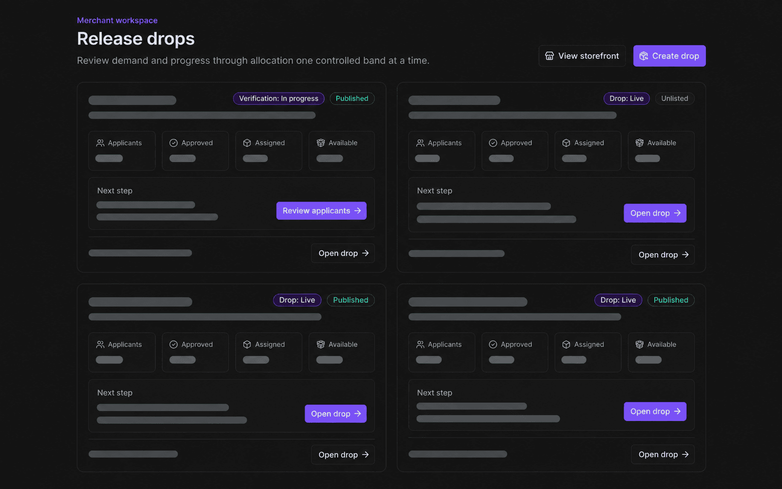 Eclipse Surge merchant release workspace with fixture details minimised